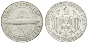 Gedenkmünzen
5 Reichsmark Zeppelin
1930 A. vorzüglich, etwas berieben