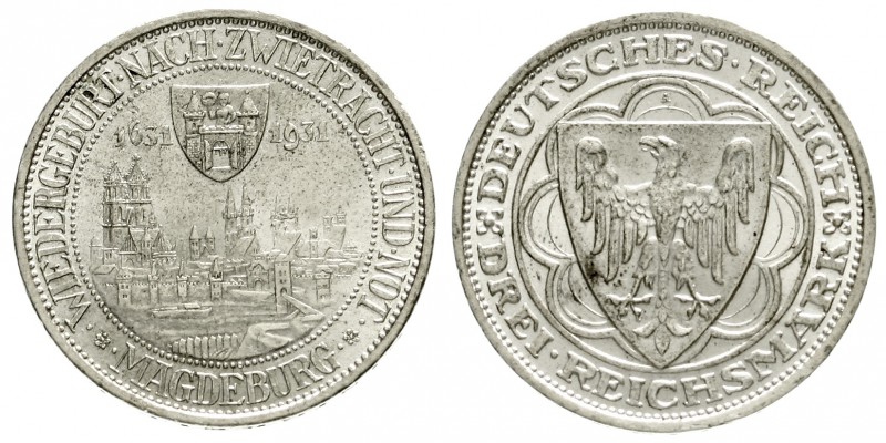 Gedenkmünzen
3 Reichsmark Magdeburg
1931 A. vorzüglich/Stempelglanz