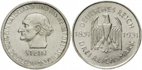 Gedenkmünzen
3 Reichsmark Stein Reichsfreiherr
1931 A. vorzüglich/Stempelglanz
