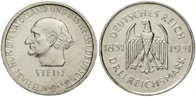 Gedenkmünzen
3 Reichsmark Stein Reichsfreiherr
1931 A. sehr schön/vorzüglich