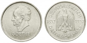 Gedenkmünzen
3 Reichsmark Goethe
1932 A. vorzüglich/Stempelglanz