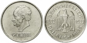 Gedenkmünzen
3 Reichsmark Goethe
1932 A. vorzüglich