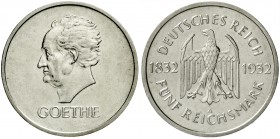 Gedenkmünzen
5 Reichsmark Goethe
1932 A. fast vorzüglich