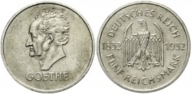 Gedenkmünzen
5 Reichsmark Goethe
1932 A. fast vorzüglich