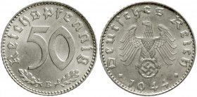 Klein/- und Kursmünzen
50 Reichspfennig, Aluminium 1939-1944
1944 B. fast Stempelglanz, Prachtexemplar