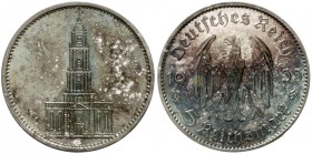 Klein/- und Kursmünzen
5 Reichsmark Garnisonskirche, Silber, 1934-1935
1935 E. Polierte Platte, schöne Patina, äußerst selten