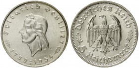 Gedenkmünzen
5 Reichsmark Schiller 1934
1934 F. vorzüglich/Stempelglanz