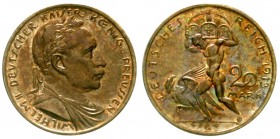 Kaiserreich
Preußen
20 Mark 1913 von Goetz. Bronze, 4,50 g.
vorzüglich/Stempelglanz