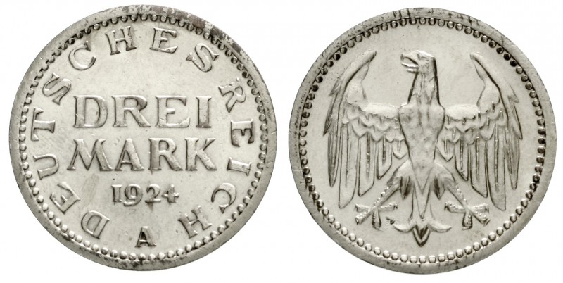 Weimarer Republik
Materialprobe des 3 Reichsmark in Kupfer-Nickel-Legierung 192...