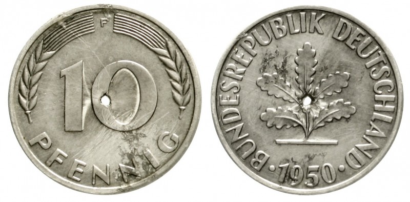 Bundesrepublik Deutschland
10 Pfennig Probeprägung in Aluminium 1950 F. 1,23 g....