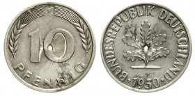 Bundesrepublik Deutschland
10 Pfennig Probeprägung in Aluminium 1950 F. 1,23 g.
gutes vorzüglich, leichte Korrosionsstellen und kl. Kratzer sowie kl...