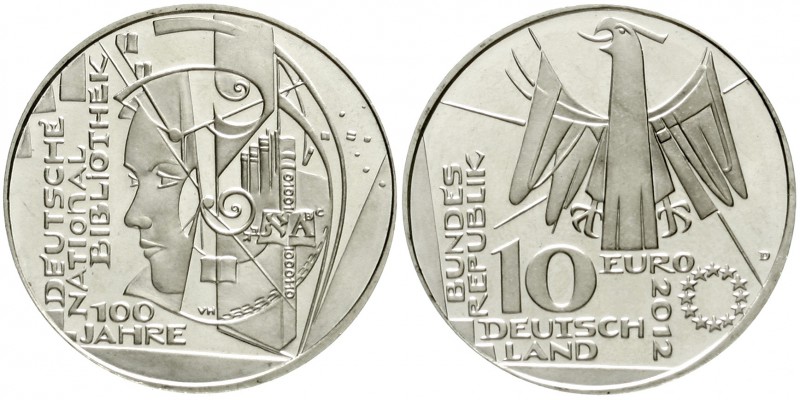 Bundesrepublik Deutschland
10 Euro 100 Jahre Deutsche Nationalbibliothek 2012 D...