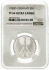 Kursmünzen
5 Deutsche Mark Silber 1951-1974
1958 D. Auflage nach Winter: 280 Ex. Im NGC-Blister mit Grading PF 64 ULTRA CAMEO.
Polierte Platte, seh...