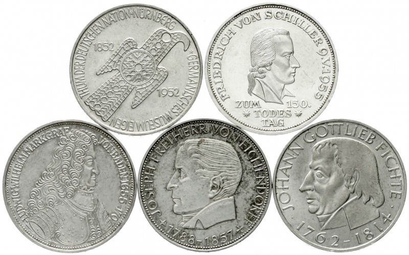 Gedenkmünzen
5 Deutsche Mark, Silber, 1952-1979
Komplettsammlung der 5 DM Gede...