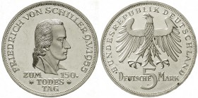 Gedenkmünzen
5 Deutsche Mark, Silber, 1952-1979
Schiller 1955 F. vorzüglich/Stempelglanz