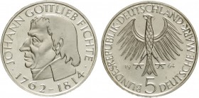 Gedenkmünzen
5 Deutsche Mark, Silber, 1952-1979
Fichte 1964 J. Polierte Platte