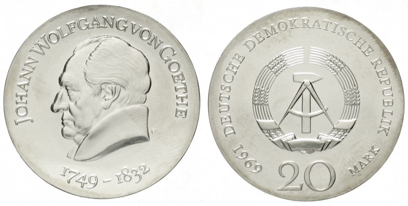 20 Mark 1969, Goethe.
prägefrisch