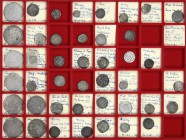 Deutsche Münzen bis 1871
Schuber mit 43 meist deutschen Mittelaltermünzen. 11. bis 17. Jh. Vom Heller bis zum Groschen. Sachsen, Hall, Bamberg, Baden...