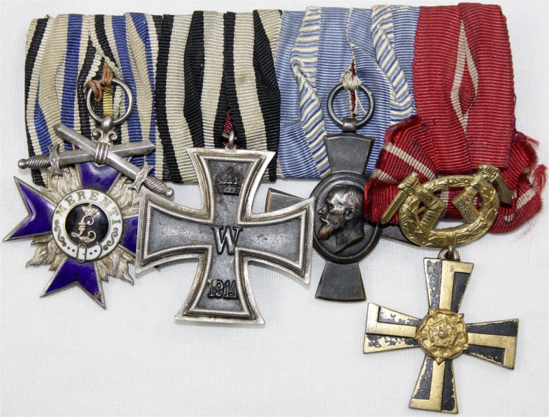 Deutschland
Deutsche Länder, bis 1918
Vierer-Ordenspange: Bayern MVK 1866 4. K...