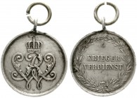 Deutschland
Deutsche Länder, bis 1918
Preußen: Krieger-Verdienstmedaille in Silber (1873-1918). sehr schön/vorzüglich, kl. Randfehler