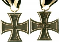 Deutschland
Deutsche Länder, bis 1918
Preussen: Eisernes Kreuz II. Klasse 1914 mit Kämpferband. Silber, am Ring gestempelt "800" und Herstellerzeich...