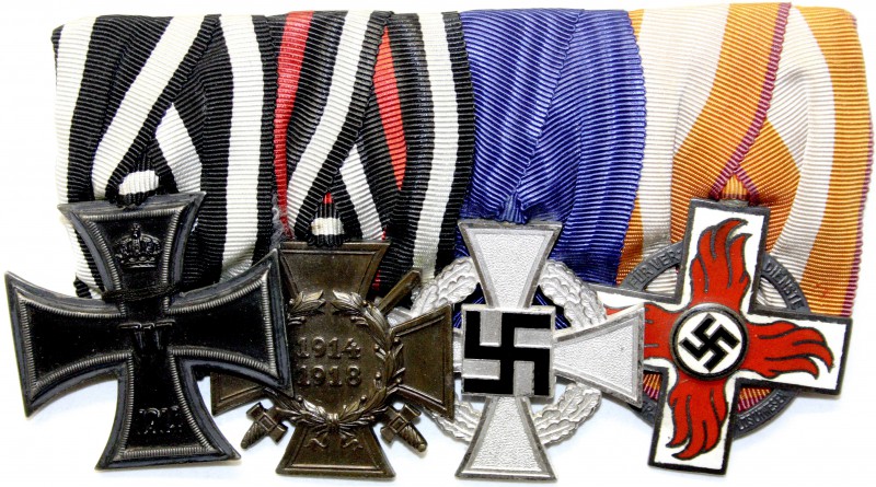 Deutschland
Drittes Reich, 1933-1945
Vierer-Ordenspange: EK II 1914, Ehrenkr. ...
