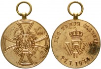 Deutschland
Drittes Reich, 1933-1945
Preussen. Treuedienstmedaille 1934 in Bronze zum 75. Geburtstag Kaiser Wilhelm II. Öse u. Ring, 30,4 mm.
vorzü...