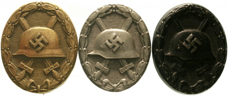 Deutschland
Drittes Reich, 1933-1945
3 Stück: Verwundetenabzeichen in schwarz ...