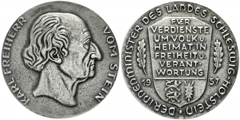 Deutschland
BRD, seit 1948
Schleswig-Holstein: Silberguss-Gedenkmedaille 1957 ...
