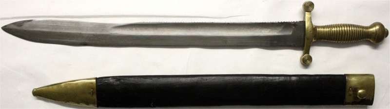 Blankwaffen
Deutschland
Faschinenmesser 1836 mit Säge in Scheide. Auf der Klin...