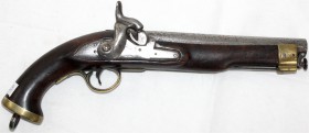 Schusswaffen
Perkussionspistole, Produkt des bergischen Landes um 1830. Gemarkt mit dem bergischen Löwen. Glatter Lauf. Länge 40 cm.
Altersspuren, K...