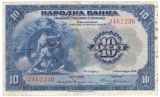 Ausland
Jugoslawien
10 Dinara 1.11.1920. III-, stockfleckig