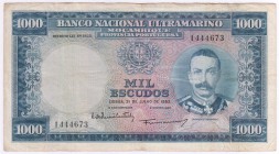 Ausland
Mosambique
1.000 Escudos 31.7.1953. III-