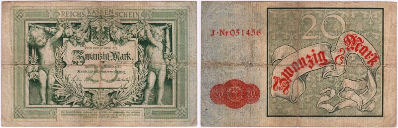 Die deutschen Banknoten ab 1871 nach Rosenberg
Deutsches Reich, 1871-1945
20 M...