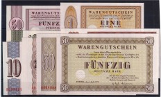 Deutsches Notgeld und KGL
Bethel
7 Warengutscheine: 2 und 5 Mark 1. Januar 1958, 50 Pfennig, 1, 10, 20 und 50 DM 1. Juli 1973