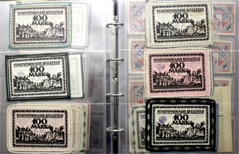 Deutsches Notgeld und KGL
Bielefeld
2 Leuchtturm-Alben mit 242 Bielefelder Not...