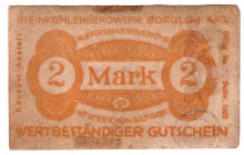 Deutsches Notgeld und KGL
Borgloh
Steinkohlenbergwerk. 2 Mark gültig bis 31. Dez 1923. IV-III, angeschmutzt, selten