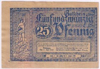 Deutsches Notgeld und KGL
Bremen
25 Pfennig 1. Juli 1920. Gesellschaft für Gutschein-Reklame.
II, selten
