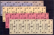 Deutsches Notgeld und KGL
Grafenwöhr
20 Scheine: Kantine der 1. Gefangenen-Kompanie o.J. 5, 10, 50 Pfennig, 1 Mark, je 5 Scheine zusammenhängend als...