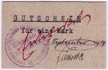 Deutsches Notgeld und KGL
Hohenlinde (Oberschlesien)
2,50 Mark 1.9.1914. I-II, äußerst selten