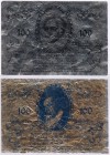 Deutsches Notgeld und KGL
Teningen
2 X 100 Milliarden Mark Aluminium, Goethe und Beethoven 1.11. 1923. III und IV, kl. Einrisse und Knitter