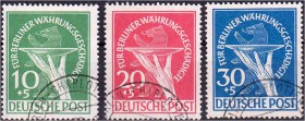 Deutschland
Berlin
Währungsgeschädigte 1949, sauber gestempelt, geprüft Schlegel. Michel 600,- Euro