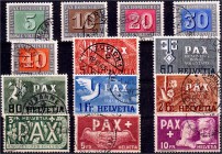 Ausland
Schweiz
Pax-Satz 1945. Mi. 1000.- Euro
gestempelt, Pracht