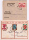 Briefe
Frankfurter Nationalversammlung, 2 zeitgeschichtliche Dokumente: Postkarte v. 01.07.1919 frankiert mit 10, 15 und 25 Pf. Deutsche Nationalvers...