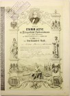 Aktien
Stamm-Actie Apollinarisbrunnen AG vom 1. Januar 1876 über 300 Mark. Personalisiert für Theodor Itschert in Vallendar. 27,5 X 37,5 cm. Gestempe...