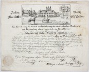 Aktien
Lots
Lot Pferdezucht von 1824 bis 1882. Eine der ältesten deutschen Aktien des Industrie und Kulturvereins zu Nürnberg von 1832 zur Förderung...