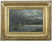 Bilder
Ölbilder und Gemälde
Gemälde, um 1930 von W. Brinker. Angler vor Haus am Gebirgssee. Öl auf Malkarton. Bildfläche 33,5 X 23 cm. Im vergoldete...