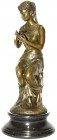 Skulpturen und Plastiken
Bronzeskulptur "sitzende Dame mit Blume" auf Marmorsockel. Signiert Milo. Gesamthöhe 63 cm.
NUR AN SELBSTABHOLER, KEIN VERS...