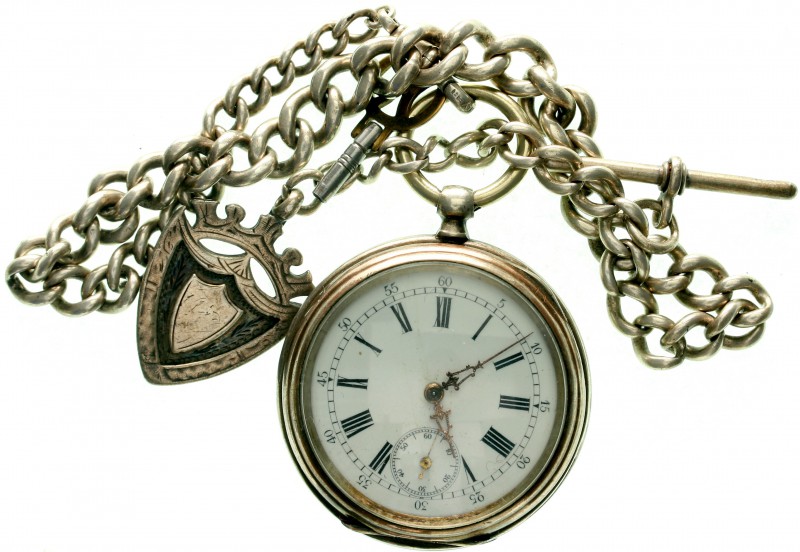 Uhren
Taschenuhren
Herren-Schlüsseltaschenuhr "open face" um 1900. Silber 800....