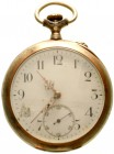 Uhren
Taschenuhren
Herrentaschenuhr "open face" um 1900. Silber 800. Hersteller Dürrstein in Dresden. Durchmesser 46 mm. Zifferblatt Chip auf 8 Uhr....